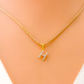 H Diamond Letter + 18k Gold Pendant 