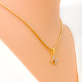 H Diamond Letter + 18k Gold Pendant 