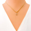S Diamond Letter + 18k Gold Pendant 
