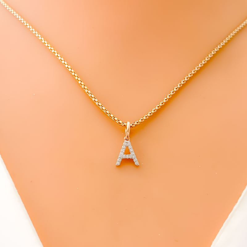 A Diamond Letter + 18k Gold Pendant 