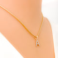 A Diamond Letter + 18k Gold Pendant 