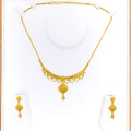 Floral Laced 22k Gold Necklace Set