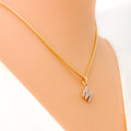 M Diamond Letter + 18k Gold Pendant 