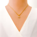 N Diamond Letter + 18k Gold Pendant