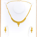 Shiny Paisley Accented 22k Gold Necklace Set