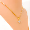 N Diamond Letter + 18k Gold Pendant