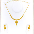 Striped Feathered 22k Gold Necklace Set