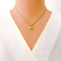 M Diamond Letter + 18k Gold Pendant 