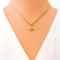 M Diamond Letter + 18k Gold Pendant 