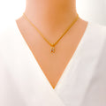 R Diamond Letter + 18k Gold Pendant 