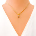 E Diamond Letter + 18k Gold Pendant 
