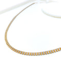 Delicate Two-Tone 22K Gold Triple Bead Flat Chain
