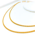 Reflective Ornate Medium Flat Fox 22k Gold Chain - 18"