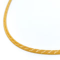 Reflective Ornate Medium Flat Fox 22k Gold Chain - 18"