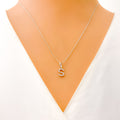 S Diamond Letter + 18k Gold Pendant 