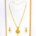 Elevated 22k Gold Dotted Drop Necklace Set 