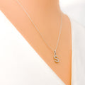 S Diamond Letter + 18k Gold Pendant 