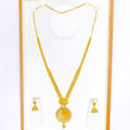 Reflective Floral 22k Gold Patta Necklace Set 