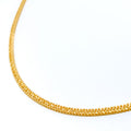 Reflective Ornate Thin Flat Fox 22k Gold Chain