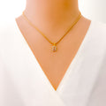B Diamond Letter + 18k Gold Pendant 