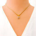 B Diamond Letter + 18k Gold Pendant 