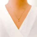 L Diamond Letter + 18k Gold Pendant