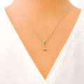 L Diamond Letter + 18k Gold Pendant