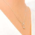 L Diamond Letter + 18k Gold Pendant