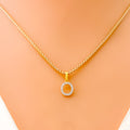O Diamond Letter + 18k Gold Pendant 