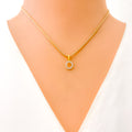 O Diamond Letter + 18k Gold Pendant 