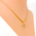 O Diamond Letter + 18k Gold Pendant 