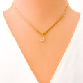 J Diamond Letter + 18k Gold Pendant 