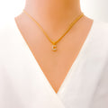 C Diamond Letter + 18k Gold Pendant 
