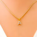 A Diamond Letter + 18k Gold Pendant 