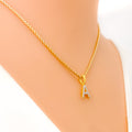 A Diamond Letter + 18k Gold Pendant 