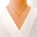 I Diamond Letter + 18k Gold Pendant 