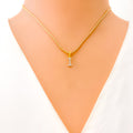 I Diamond Letter + 18k Gold Pendant 