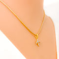 K Diamond Letter + 18k Gold Pendant 