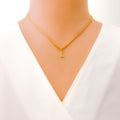 L Diamond Letter + 18k Gold Pendant 
