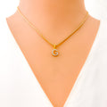 G Diamond Letter + 18k Gold Pendant 