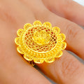 Luxurious Netted Flower 22k Gold Statement Ring 