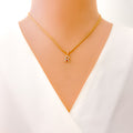 R Diamond Letter + 18k Gold Pendant 