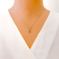 R Diamond Letter + 18k Gold Pendant 