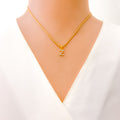 Z Diamond Letter + 18k Gold Pendant 