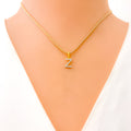 Z Diamond Letter + 18k Gold Pendant 