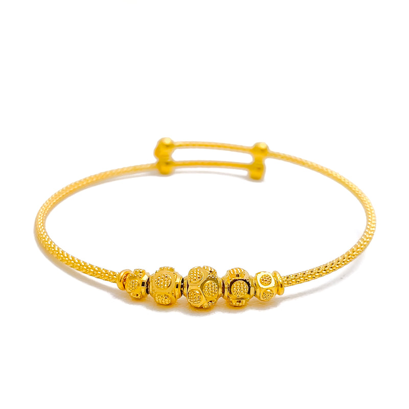 Delicate Dotted 22k Gold Baby Bangle 