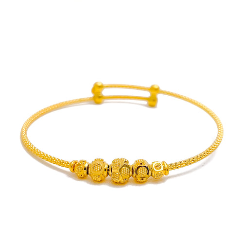 Dapper Dotted Orb 22k Gold Baby Bangle 