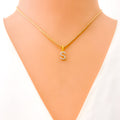 S Diamond Letter + 18k Gold Pendant 