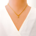 F Diamond Letter + 18k Gold Pendant 