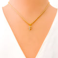 F Diamond Letter + 18k Gold Pendant 